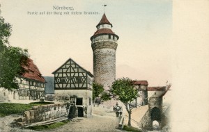 Nürnberg, Partie auf der Burg mit tiefem Brunnen.    